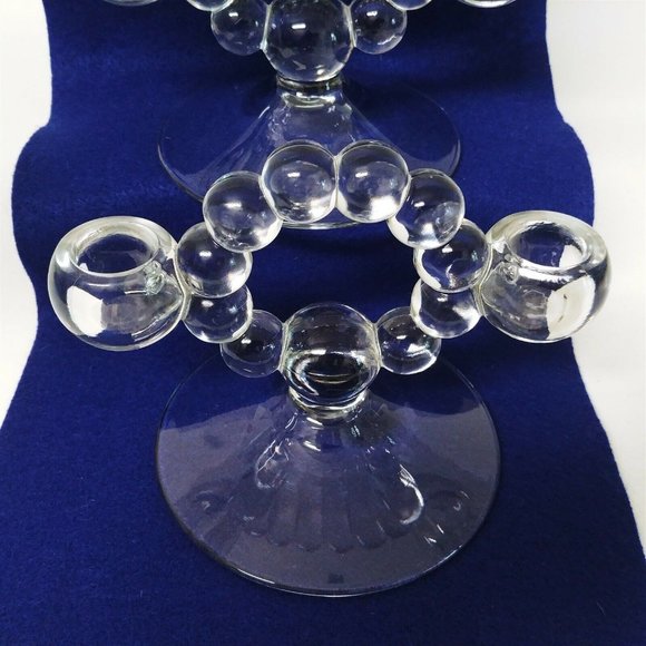 Candlewick Double Taper Candle Holder Imperial Glass 2pc set - Picture 6 of 12
